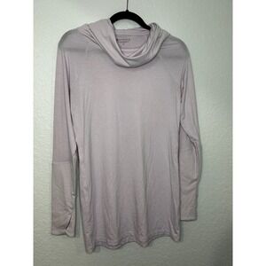 Athleta Lavender Cowl Neck Long Sleeve Thumbhole Top Shirt Womens Size M